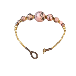 BRACELET LAITON RHODONITE 17cm