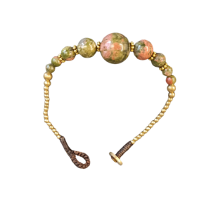 BRACELET LAITON UNAKITE 17cm