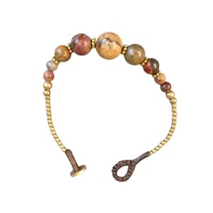 BRACELET LAITON JASPE PICASSO 17cm