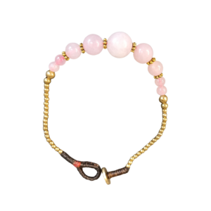 BRACELET LAITON QUARTZ ROSE 17cm