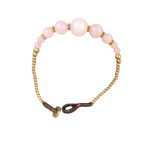 BRACELET LAITON QUARTZ ROSE 17cm