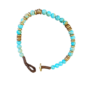 BRACELET LAITON TURQUOISE 17cm