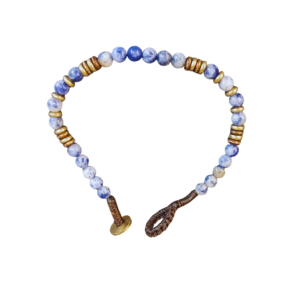 BRACELET LAITON AGATE BLEUE 17cm