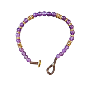 BRACELET LAITON AMETHYSTE 17cm