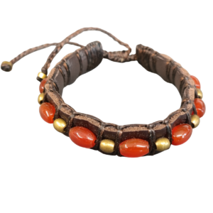 BRACELET CUIR ET CORNALINE