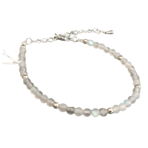 BRACELET CHAINETTE DE RALLONGE EN LABARDORITE FACETTE