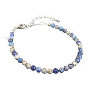 BRACELET CHAINETTE DE RALLONGE EN LAPIS LAZULI FACETTE