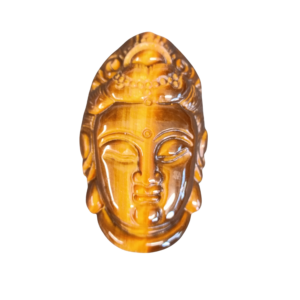 PENDENTIF TÊTE DE KWAN YIN ŒIL DE TIGRE