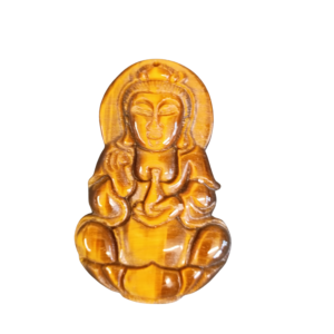 PENDENTIF KWAN YIN ŒIL DE TIGRE