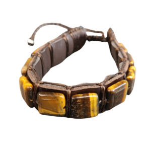 BRACELET CUIR ET ŒIL DE TIGRE