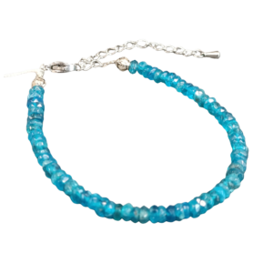BRACELET CHAINETTE DE RALLONGE EN APATITE BLEUE FACETTE