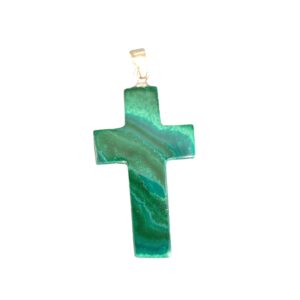 PENDENTIF CROIX EN MALACHITE