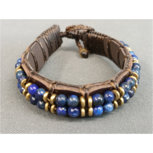 BRACELET CUIR ET LAPIS LAZULI