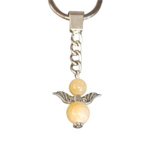 PORTE CLEF ANGE CALCITE JAUNE