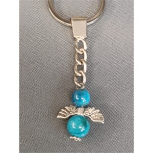 PORTE CLEF ANGE APATITE BLEUE