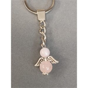 PORTE CLEF ANGE QUARTZ ROSE