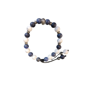 BRACELET TIRETTE LAPIS MAT + HOWLITE MAT