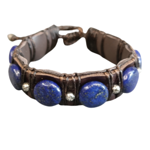 BRACELET CUIR ET LAPIS LAZULI
