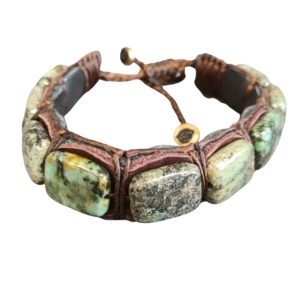 BRACELET CUIR ET JASPE AFRICAIN